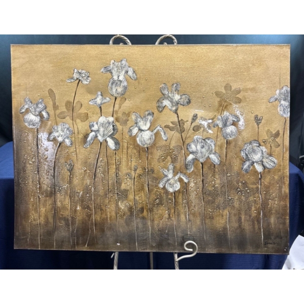 Textured Reproduction Fiore Blanco 40Wx30H