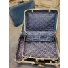 Image 2 : 3 Piece Vintage Luggage Set - Blue Lined Hardshell
