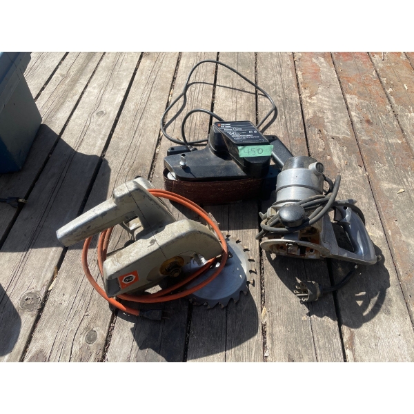 Skill Saw, Belt Sander and Router.