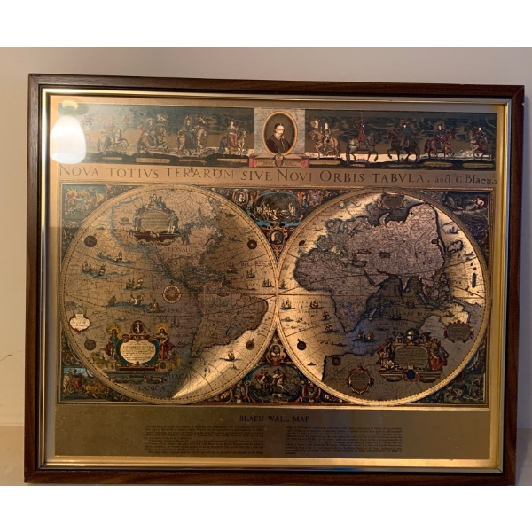 Blau Metallic Map 22x19
