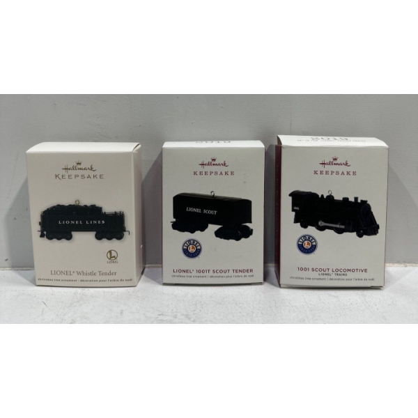 Vehicles- Whistle Tender, 1001 Scout Locomotive & Tender Hallmark Ornaments