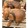 Image 2 : Set of 2 Wood Carved Elephants - 14W, 22D, 22T Each