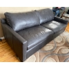 Image 5 : Cottswood Interiors Leather Two Cushion Charcoal Couch/Sofa 56" x 37" x 41" tall