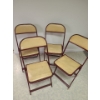 Image 2 : Set of 4 maroon metal chairs with vinyl seat - 13W, 13D, 32T 