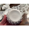 Image 5 : Vintage Fenton Hobnail Milk Glass Footed Candle Holder Bowl. And 2 small ashtrays and candy dish