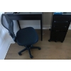 Image 4 : Small Black Desk w/Black Wood Filing Cabinet on Wheels  29"w x 20"d x30" tall