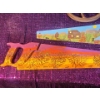 Image 8 : One of A Kind hand Painted Saws, Double Sided, Older Pulley- Great For Display or Use