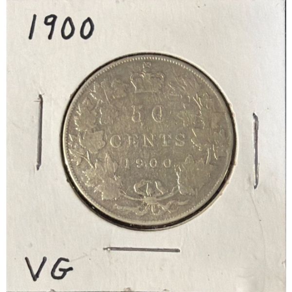 1900 VG Canadian Half Dollar 92.5% Silver