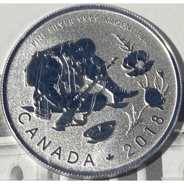  2018 Royal Canadian Mint $10 Armistice Fine Silver Coin