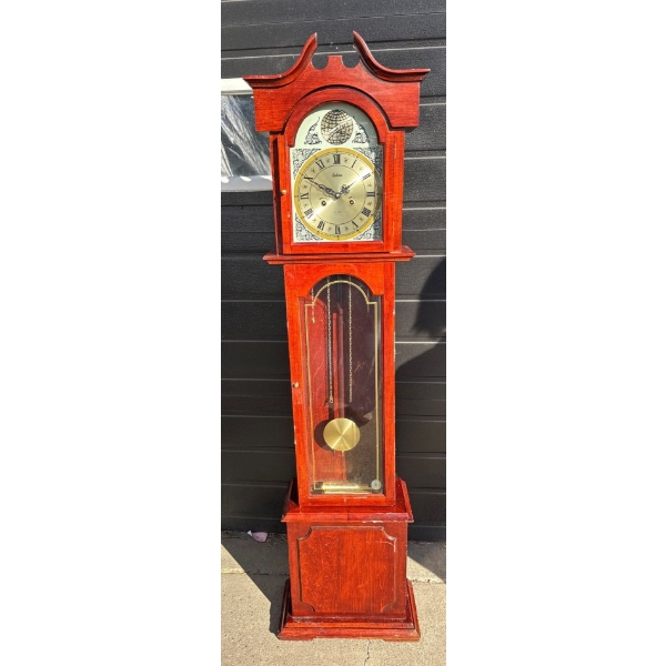 Tempest Fugit Cherry Wood Grandmother Clock w/ Pendelum 15x7x67