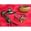 2 Silver Stamped 925 Rings with Unknown Gems and Silver 925 Stamped Broch