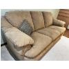 Image 4 : Small Light Brown Micro Fiber Couch, Very Comfortable For the Man Den, Or She Shed