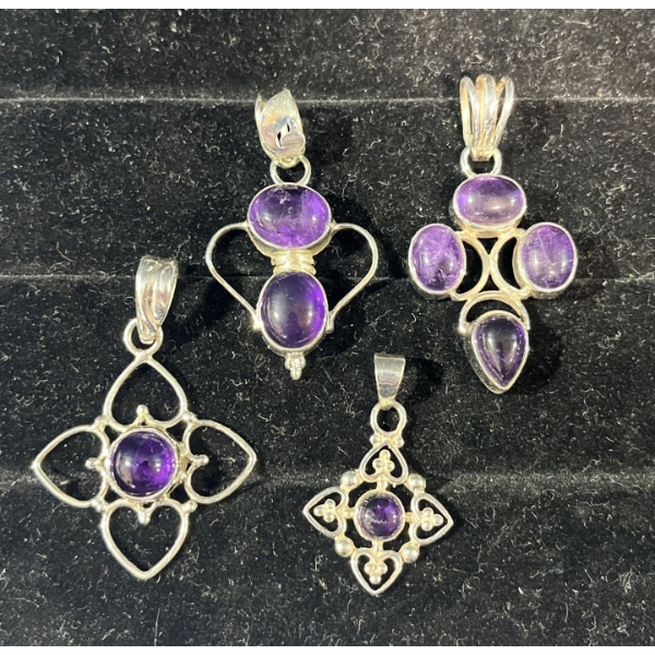 Collection of Purple Stone Pendants