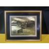 Image 2 : Vintage Framed Gold Foil Etching " San Pedro" by Lionel Barrymore
