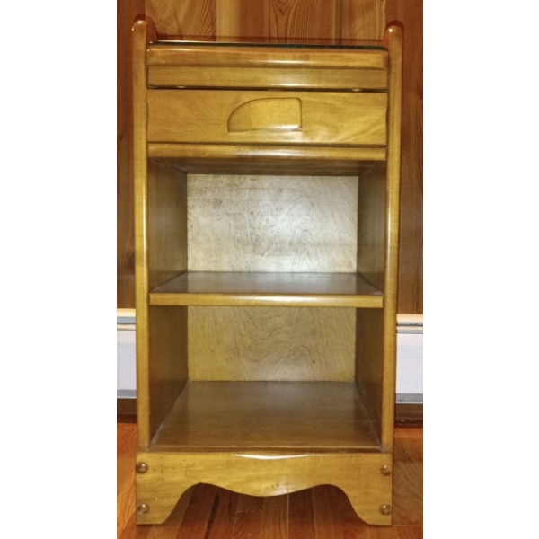 Solid Walnut Bed Side Table w/Drawer  14" x 14" x 26"tall