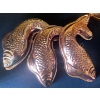 Image 2 : Copper Kettle/ Tea Pot, Three Fish Baking Pans & Owl Wall Hanging Framed