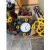 Image 2 : Selection OfSilk PlantsPlant Holder & Sun Flower Clock 