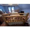 Image 4 :  Log hand made Queen size bed with head board footboard and side rails (mattress box sprig Not Inc)
