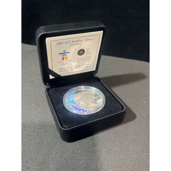 2007 $25 Sterling Silver-Curling Coin