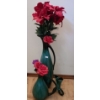 Image 1 : Blue Mountain Pottery Vases- Tallest: 19 T, Flowers Included