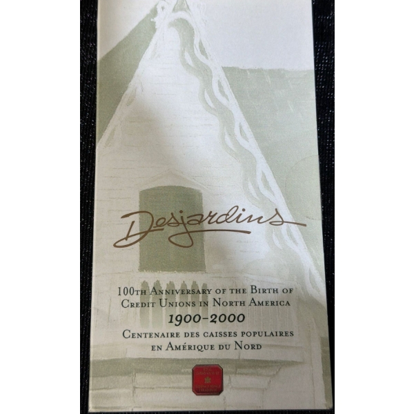 2000 Desjardins 100th Anniversary of Credit Unions 10 Cent Coin 92.5% Silver 2.4 Grams