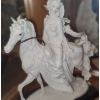 Image 2 : Giuseppe Armani Lady On Horse Porcelain Figurine on Wood Base 10.5 W, 5 D, 13 T, Made in Italy 