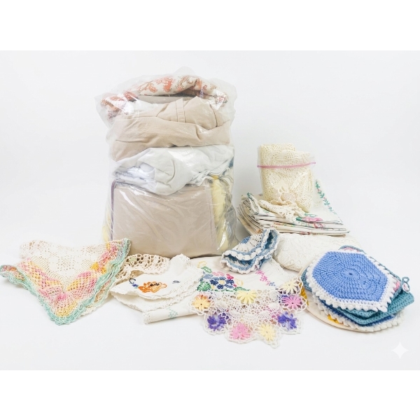 Vintage Crochet and Embroidered Linens and Textiles