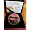 2017 $15 Great Canadian Outdoors: Sunset Canoeing - Pure Silver Glow-in-the-Dark Coin
