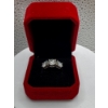 Image 3 : 4ct Round Moissanite with 2ct Set in Center, 1ct on Either Side in 925 Silver Ring - Size 7