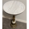 Image 2 : Gorgeous Marble & Brass Decorative End Table - Ornate Detailing - Very Heavy 23T