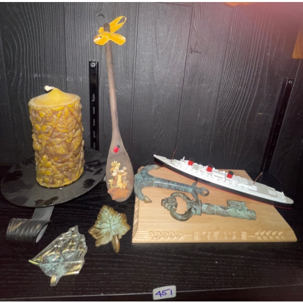 Antique Nautical Anchor w/ Key & Assorted Home Decor