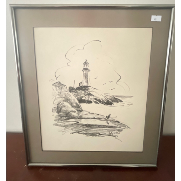 Lighthouse Charcoal Drawing De Garthe 