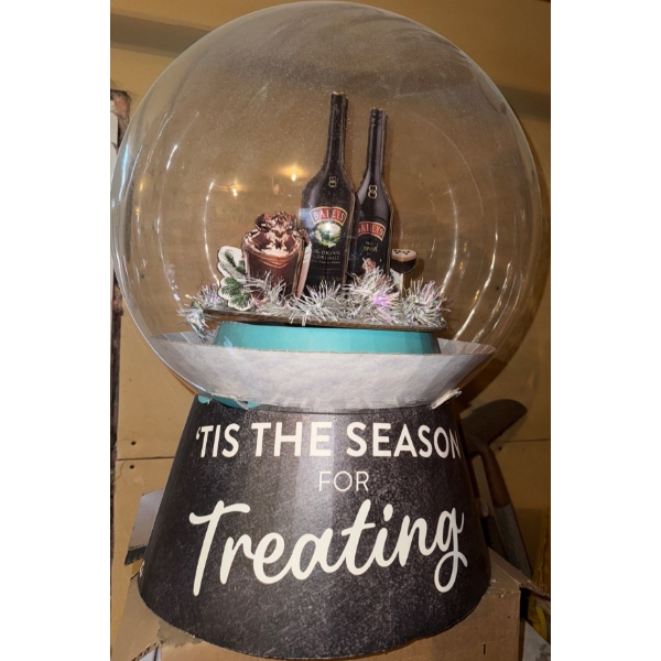 Baileys Irish Cream Decorative Snow Globe "Tis The Season For Treating" Holiday Decor