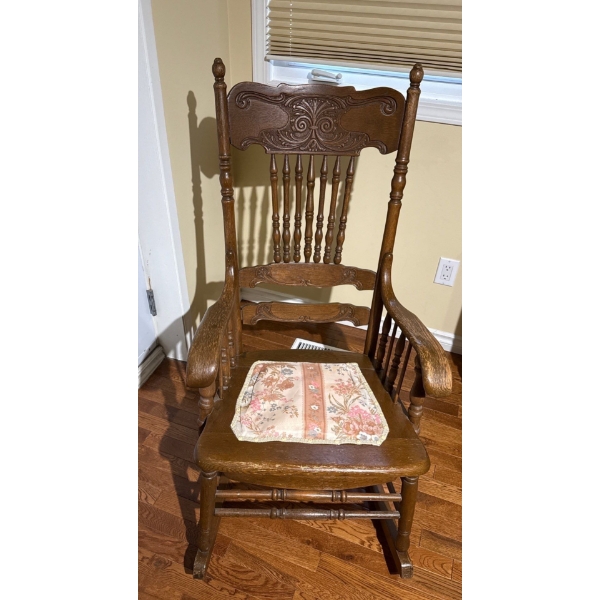 Antique Wooden Rocking Chair - 24W, 22D, 42T 