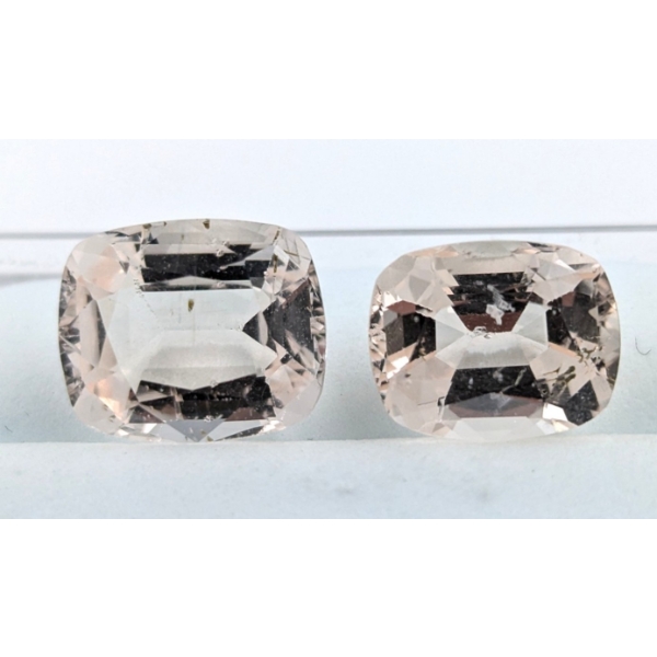 9.45 ct Certified Pink Morganite gemstone Pair ($10,255 Appraisal)