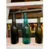 Image 1 : 3 Rare antique, hand-blown teal glass bottle , antique green glass bottle, likely from the late 19th