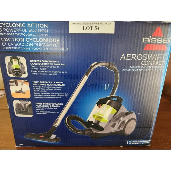 Bissell Aeroswift Compact Bagless Canister Vacuum, Model 2156E, Unused