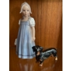 Royal Doulton Dog Figurine w/ Girl Figurine By DJ Copenhagen Germany 1219 (8.5T) 