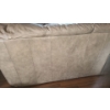 Image 4 : 3 Seat Neutral Leather Couch 87 W, 31 D, 35 T