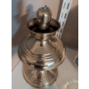 Image 3 : 2 Hurricane Style Brass Lamps w/ Royal Winton Decorative Floral Plate 