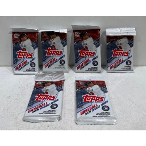 6 Packs of Unopened Topps Baseball Cards 2021