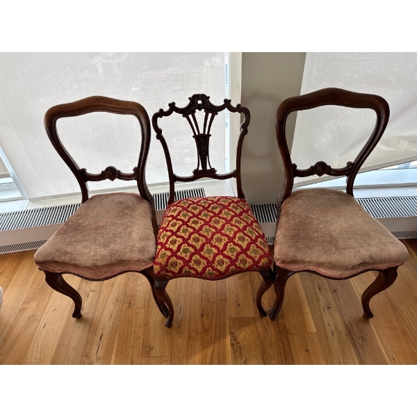 Antique Parlour Chairs (3) 28T 