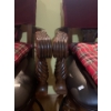 Image 2 : Set of 2 Lovely Wooden Stools that Swivel - 26W, 25D, 41T Each 