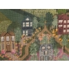 Image 3 : Framed Under Glass Needlepoint.  Mountain Village 26 1/2 w 18 h