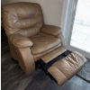 Image 4 : Large Comfortable Beige Leather Recliner  31x41x52"tall
