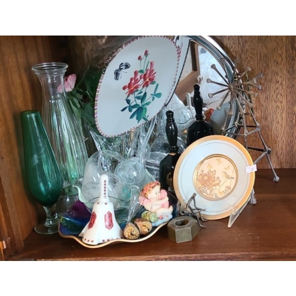 Home Decor Including: Vases, Stainless Tray 13" Diameter and More!