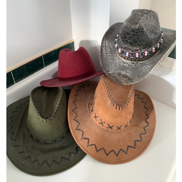 Assorted Western Outerwear - 4 Cowboy Hats Size 7.5
