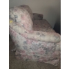 Image 2 : Floral 2 Seat Couch 59 W, 33 D, 30 T, Includes Extra Cushions and Blankets 