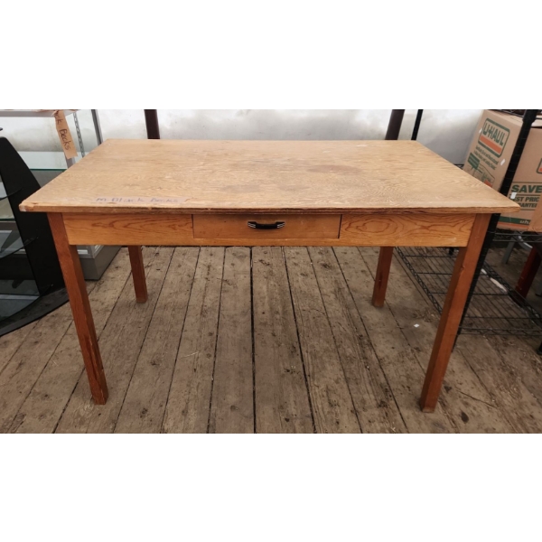 Rustic Wooden Desk/ Farm Table with Singular Drawer- 50"W x 30"D x 30"H