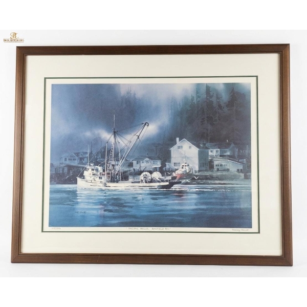 Limited Edition Print Titled "Pacific Belle, Bamfield BC By Canadian Maritime Artist Harry Heine